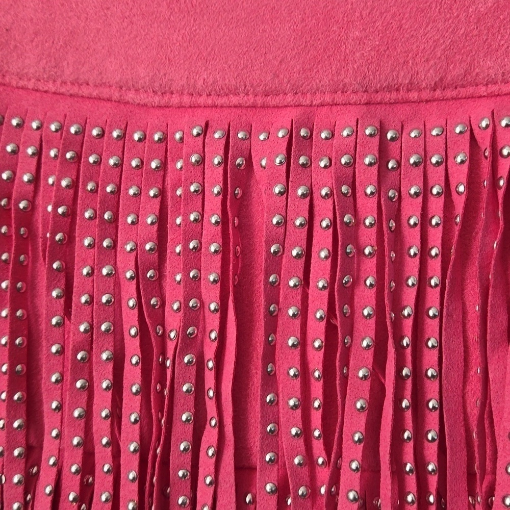 Born To Fly Pink Studded Fringe Skirt - Picture 9 of 11